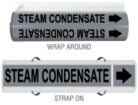 Steam Condensate High-Performance Wrap Around and Strap-On Pipe Marker