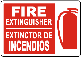 Bilingual Fire Extinguisher Sign