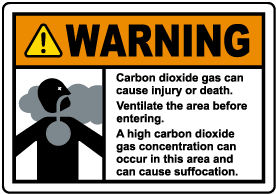 Warning Carbon Dioxide Gas Concentration Sign