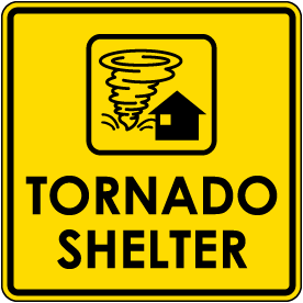 Tornado Shelter Sign