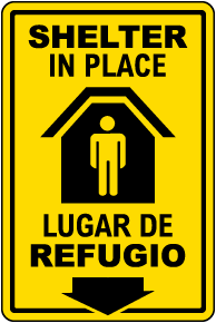 Bilingual Shelter In Place Sign