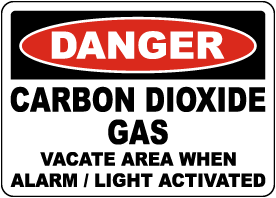 Danger Carbon Dioxide Vacate Area Sign 