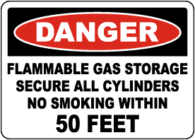 Danger Flammable Gas Storage Sign
