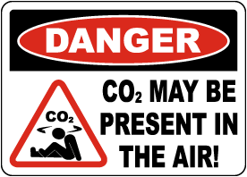 Danger CO2 May Be Present Sign