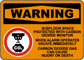 Warning Carbon Dioxide Gas Vacate Immediately Sign