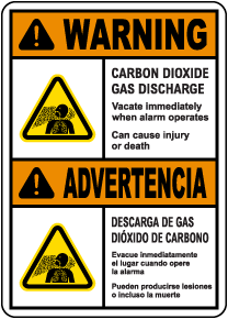 Bilingual Carbon Dioxide Gas Discharge Sign