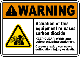 Warning Carbon Dioxide Can Cause Injury or Death Sign