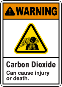 Warning Carbon Dioxide Can Cause Injury or Death Sign