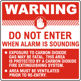 Warning Do Not Enter CO2 Sign
