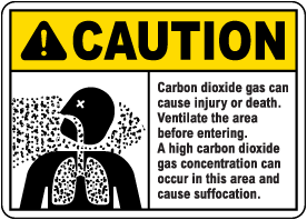 Caution Carbon Dioxide Gas Can Cause Death Sign