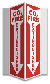 3-Way CO2 Fire Extinguisher Sign