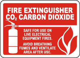 Fire Extinguisher CO2 Carbon Dioxide Sign