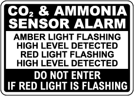 CO2 & Ammonia Sensor Alarm Sign