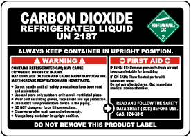Carbon Dioxide Refrigerated Liquid UN 2187 Label