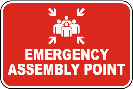 Emergency Assembly Point With Image Sign