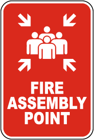 Red Fire Assembly Point Sign