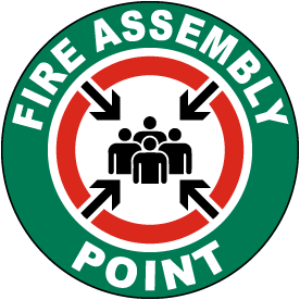 Fire Assembly Point Floor Sign