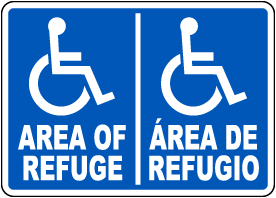 Bilingual Area Of Refuge Sign