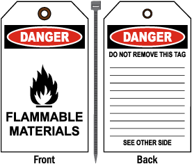 Danger Flammable Materials Tag