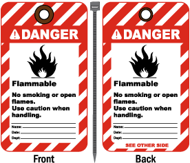 Danger Flammable No Smoking Tag