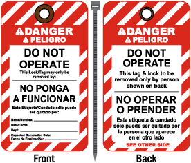 Bilingual Danger Do Not Operate Tag