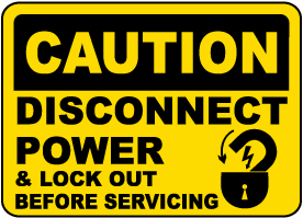 Caution Disconnect Power Label