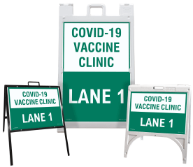 Custom COVID-19 Vaccine Clinic Sandwich Board Sign / A-Frame Sidewalk Sign