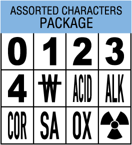 NFPA 704 Diamond Numbers and Characters Package