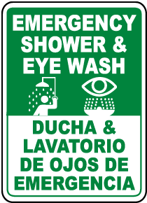 Bilingual Shower & Eye Wash Sign