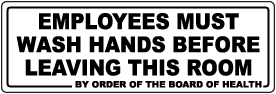 Employees Must Wash Hands Label
