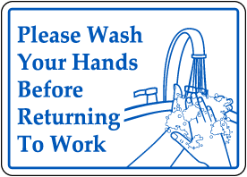 Wash Hands Before Returning Label