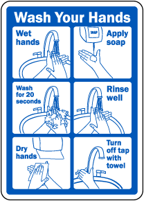 Wash Your Hands Instructions Label