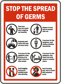 Stop The Spread of Germs Label
