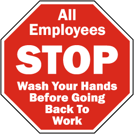 Stop Wash Your Hands Label