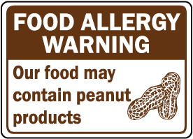 Food May Contain Peanut Sign