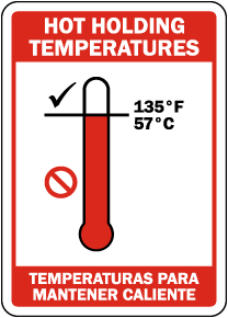 Bilingual Hot Holding Temperatures Sign