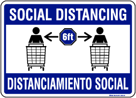 Bilingual Social Distancing Sign