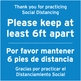 Bilingual Thank You For Practicing Social Distancing Floor Sign