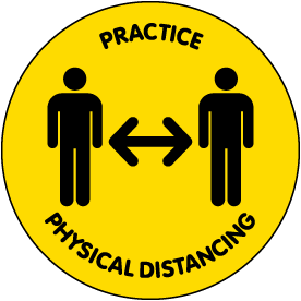 Practice Physical Distancing Floor Sign