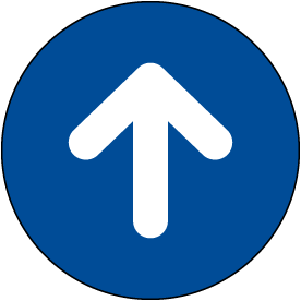 Blue Directional Arrow Floor Sign