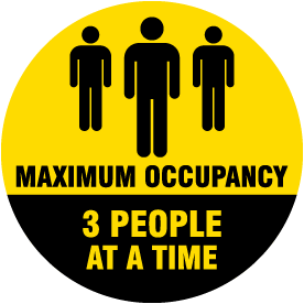 Three People Maximum Occupancy Floor Sign