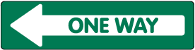 Green One Way Left Directional Floor Sign