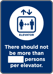 Elevator X Number of Persons Sign