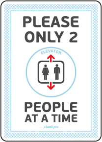 Elevator 2 People At a Time Sign