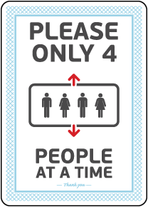 Elevator 4 People At a Time Sign