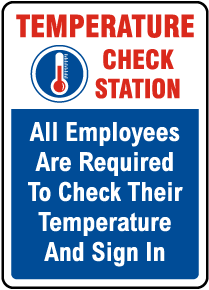Temperature Check Station Sign