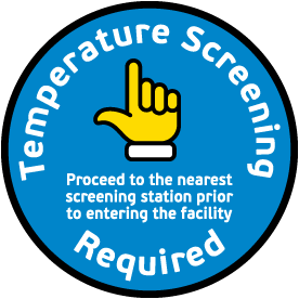 Temperature Screening Required Proceed To Station Floor Sign