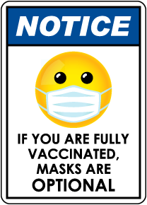 Notice Fully Vaccinated Masks Are Optional Sign