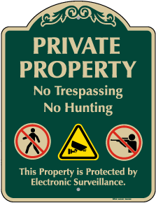 Private Property No Hunting Sign