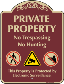 Private Property No Hunting Sign
